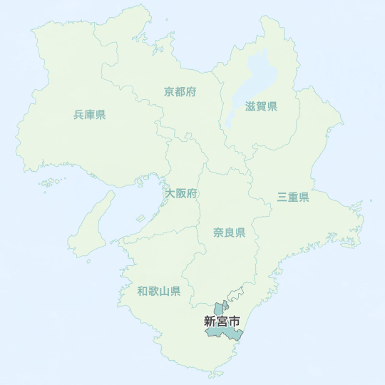 新宮市の位置を記した地図