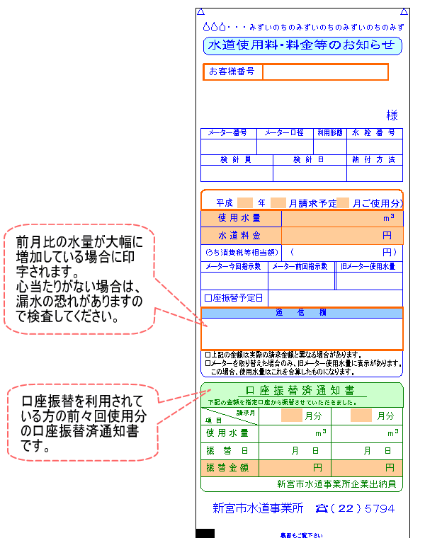 お知らせ票